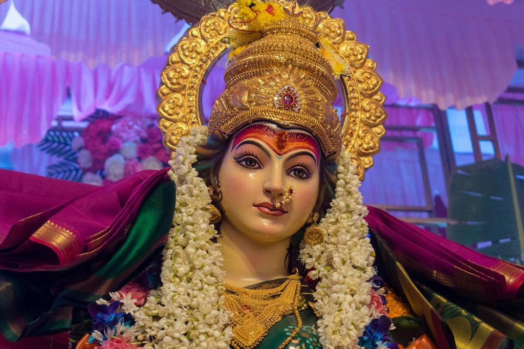 goddess durga idol during navratri festival